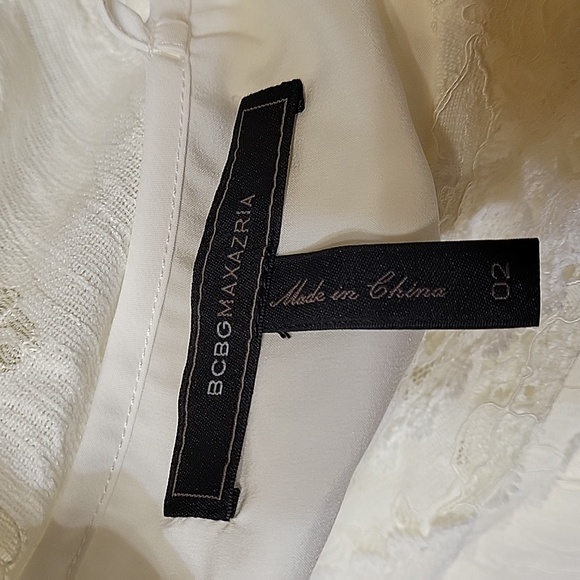 BCBGMAXAZRIA White Lace Dress sz 2 - Picture 6 of 7